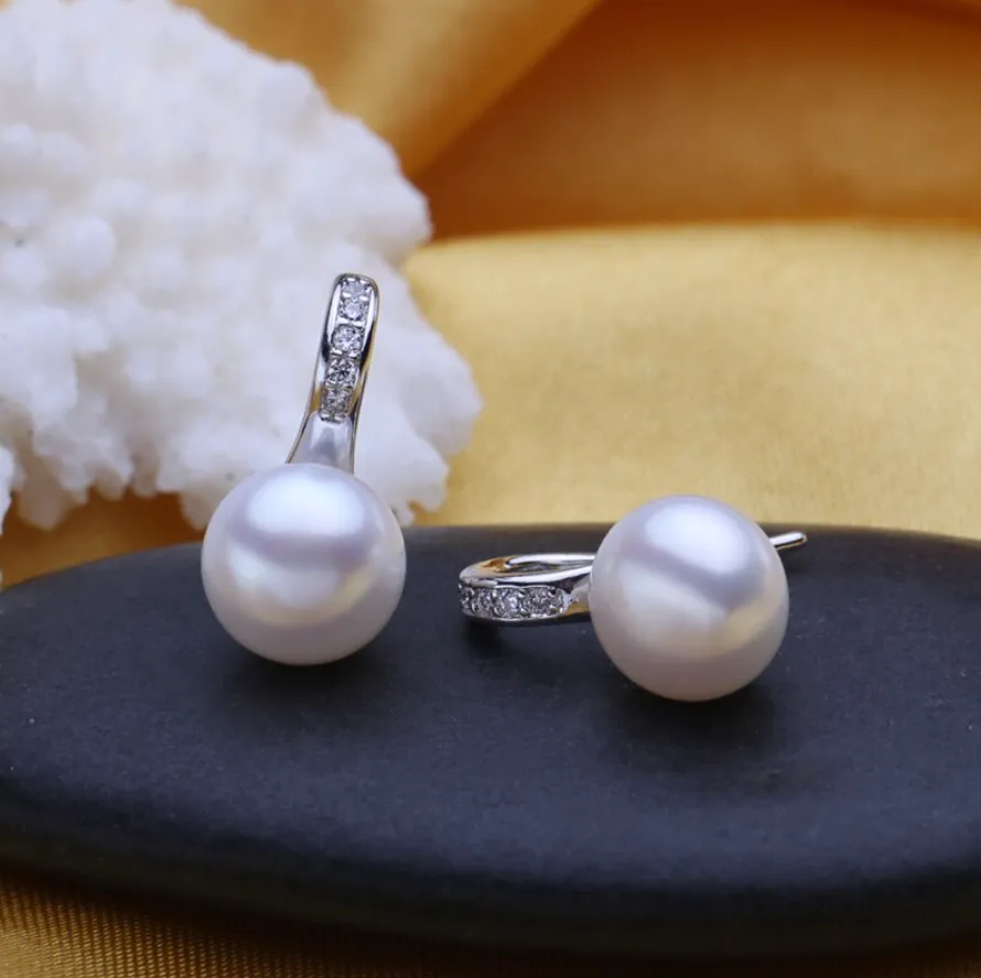 "Rory" - Freshwater Pearl and Sterling Silver Bridal Earrings