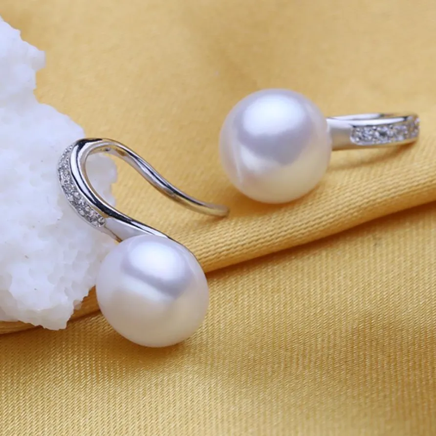 "Rory" - Freshwater Pearl and Sterling Silver Bridal Earrings