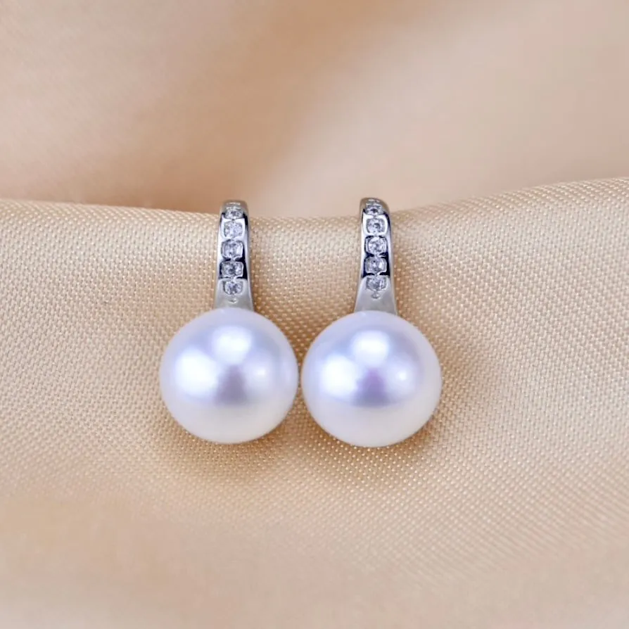 "Rory" - Freshwater Pearl and Sterling Silver Bridal Earrings