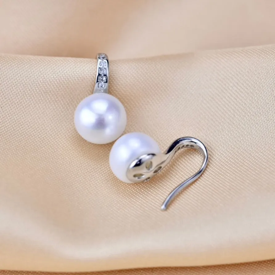 "Rory" - Freshwater Pearl and Sterling Silver Bridal Earrings