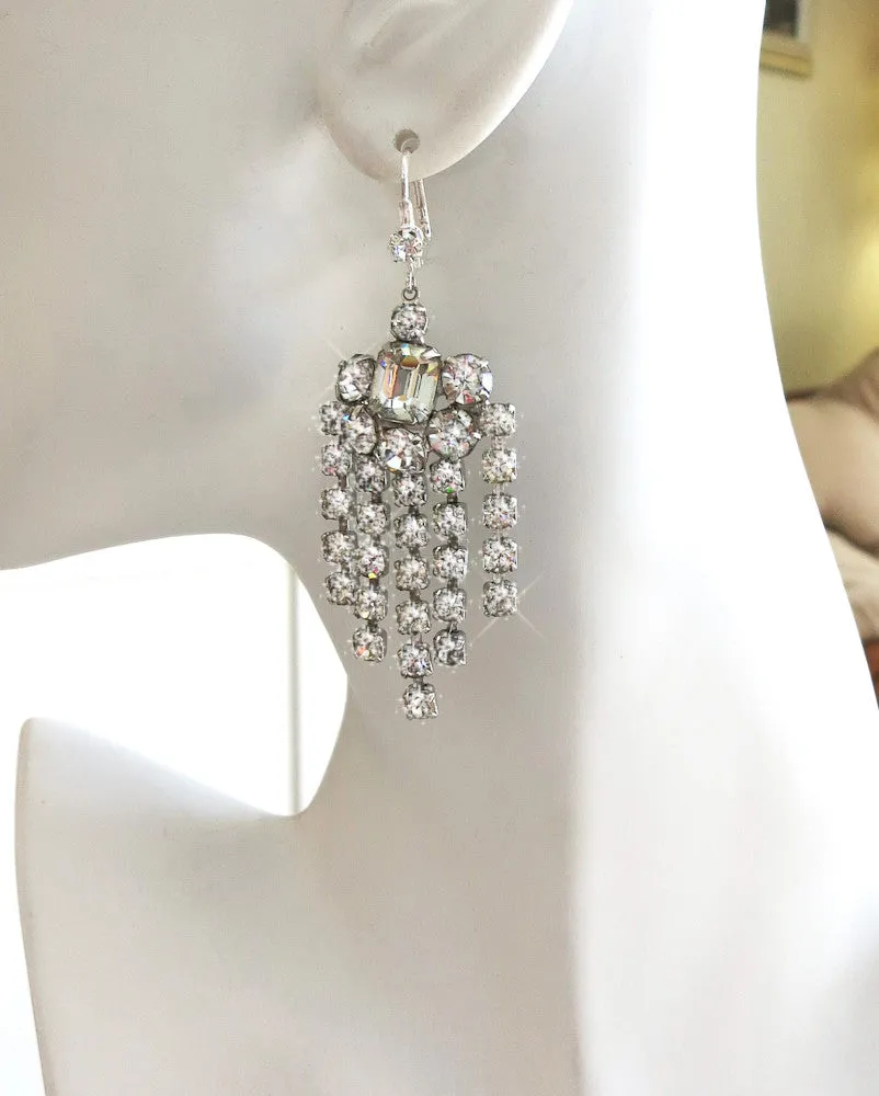 Rhinestone Waterfall Earrings