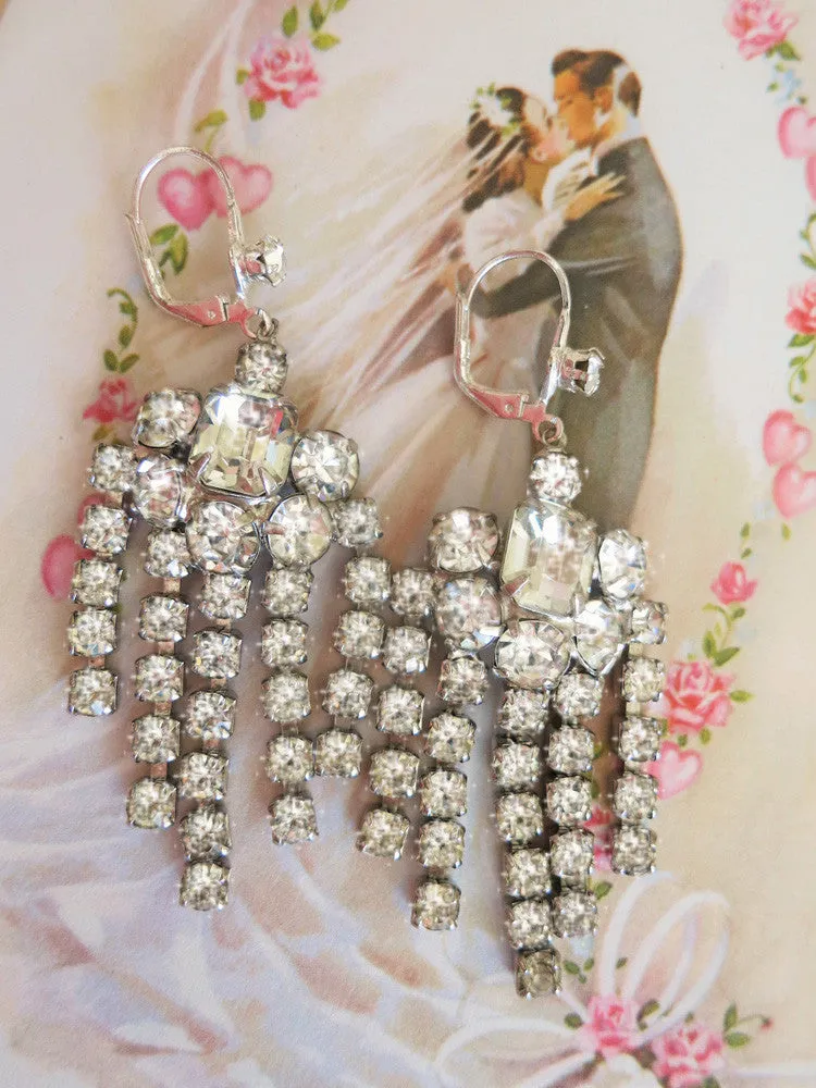 Rhinestone Waterfall Earrings