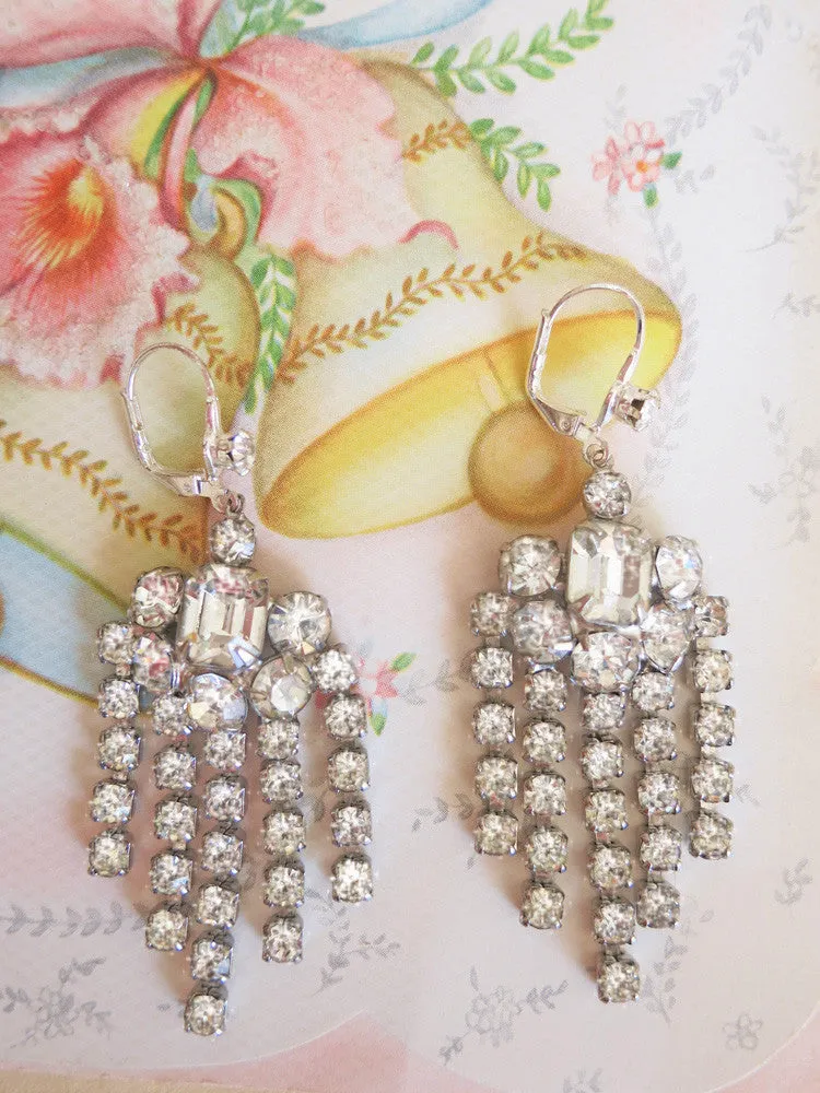 Rhinestone Waterfall Earrings