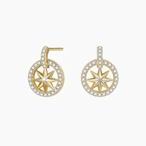 Round Charm Star Earring Studs For Women