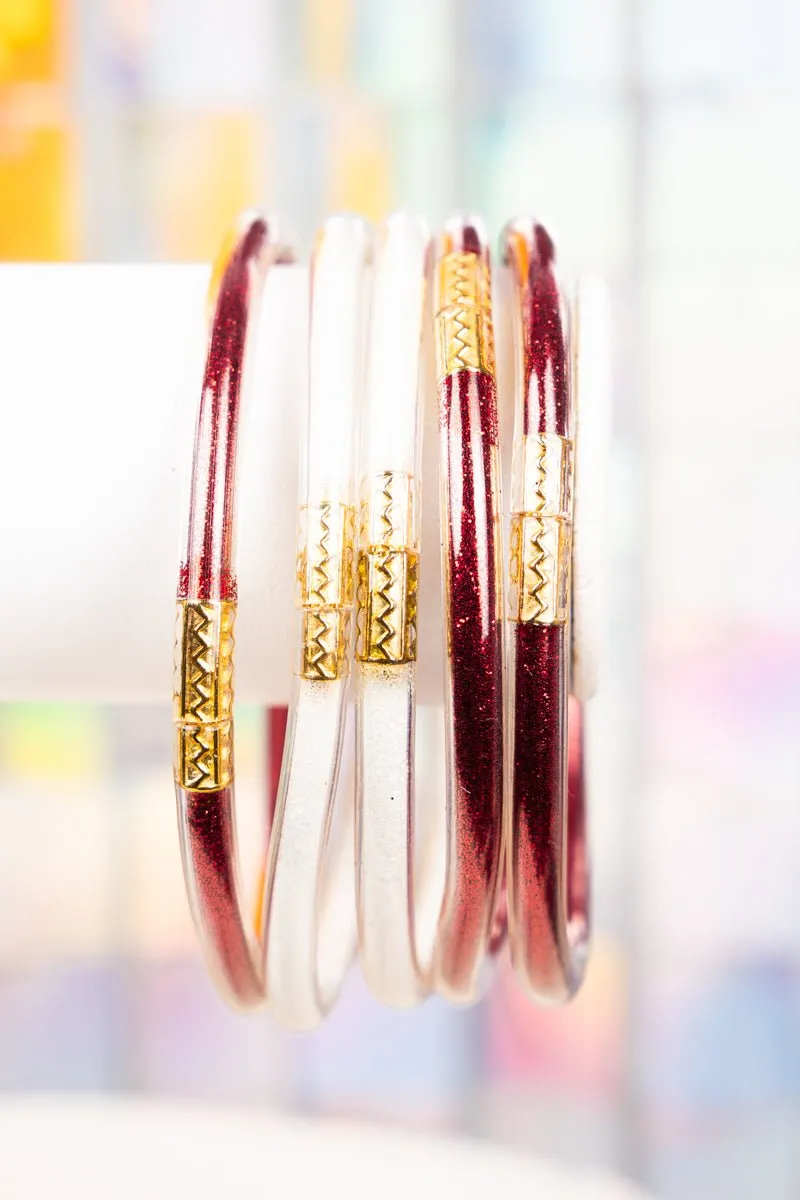 SALE 75% OFF! Refuse To Lose Red and White Glitter Jelly Tube Bracelet Set