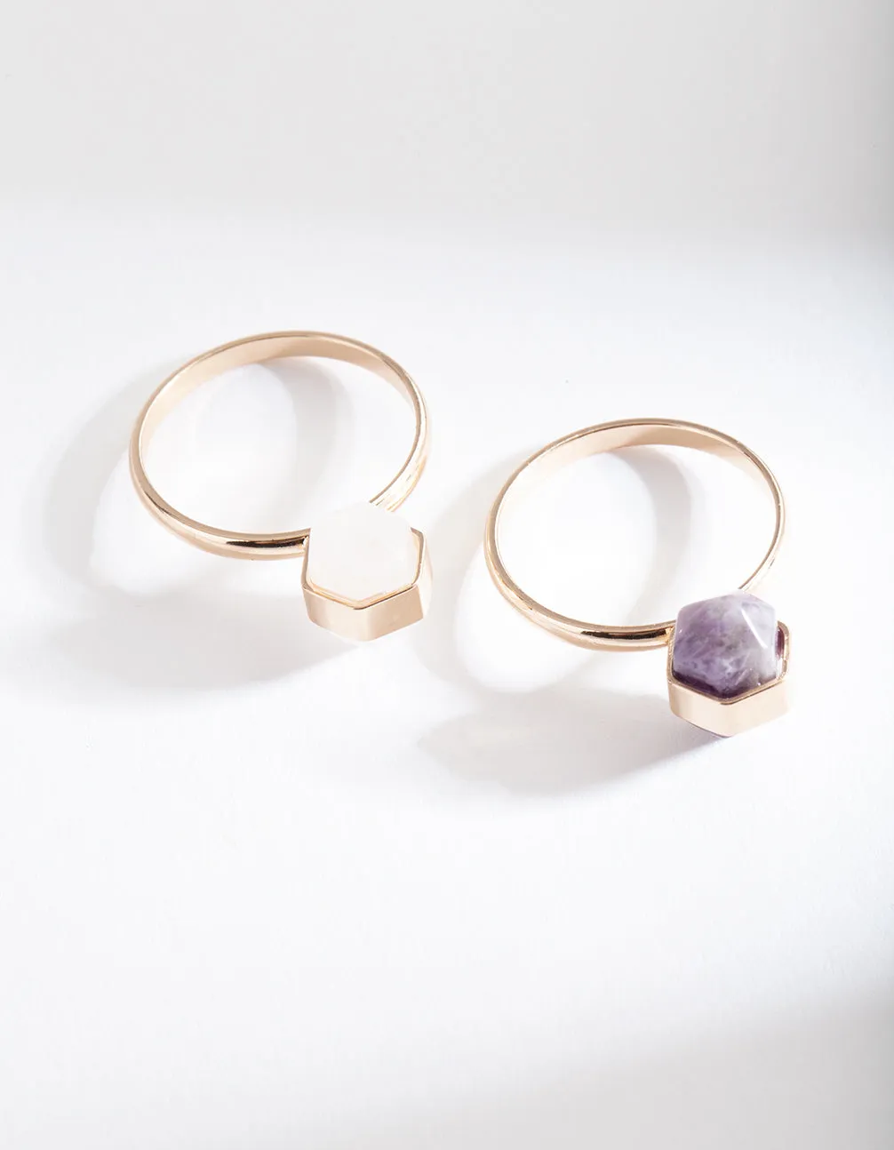 Semi-Precious Mini Shard Ring Stack