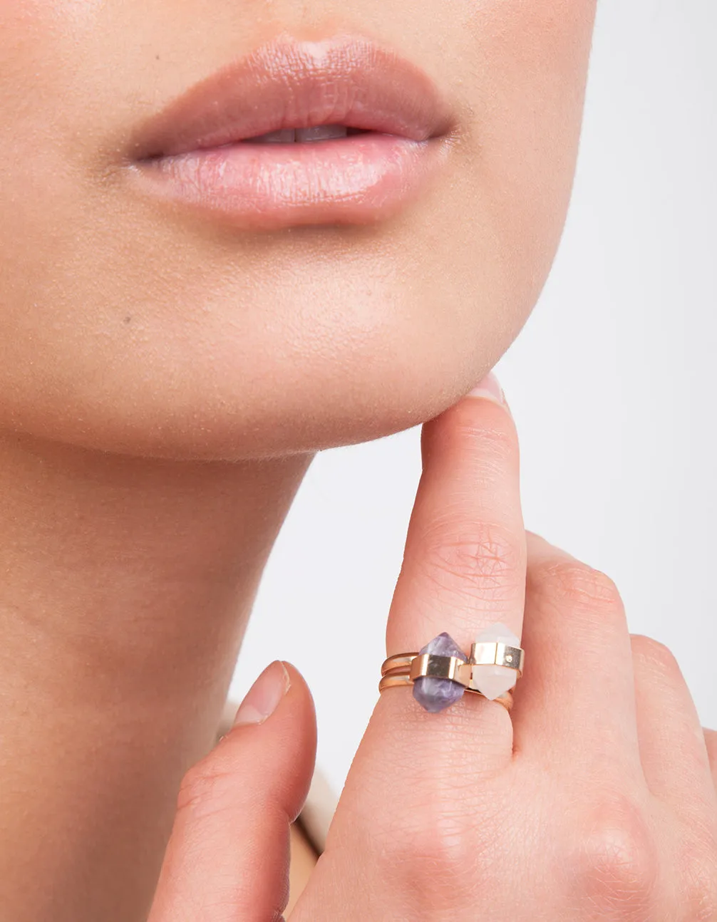 Semi-Precious Mini Shard Ring Stack