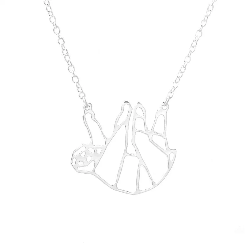 Shiny Lazy Sloth Necklace in a Gift Box