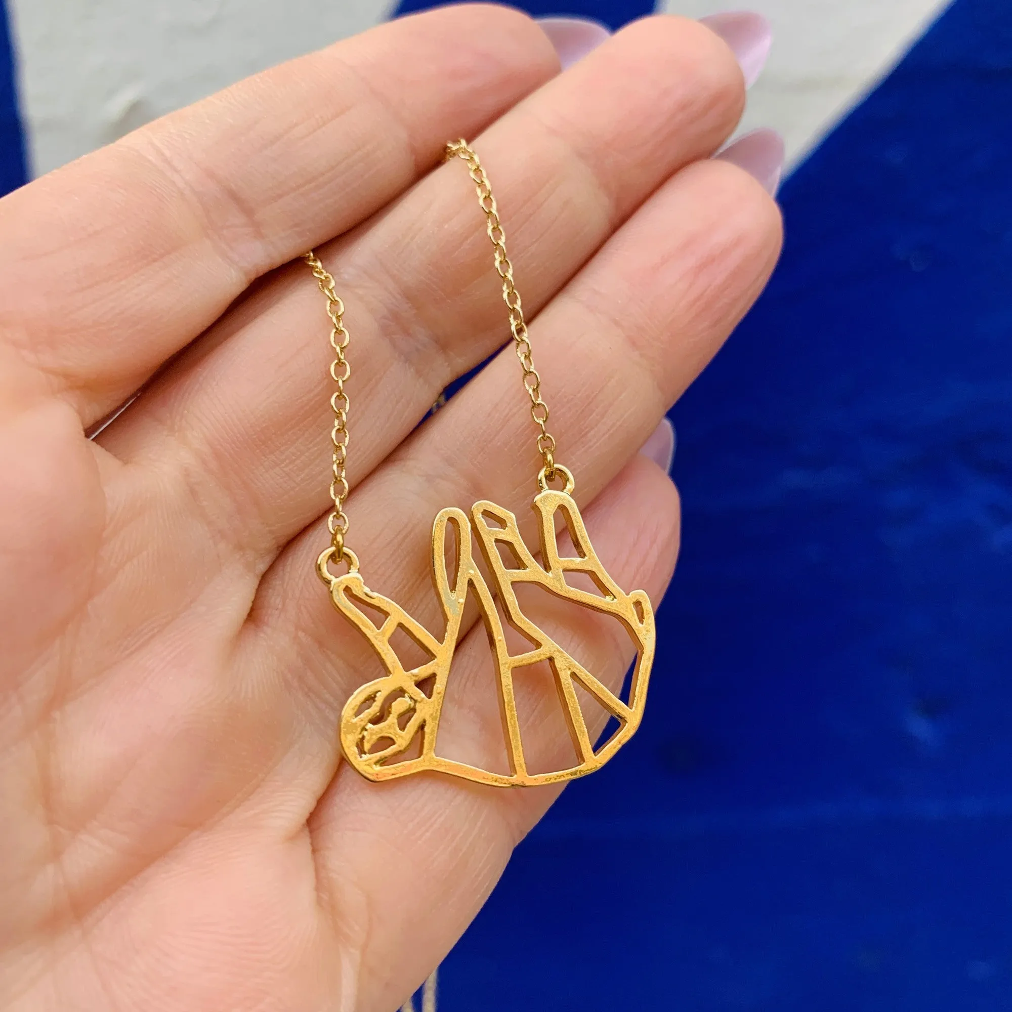 Shiny Lazy Sloth Necklace in a Gift Box