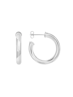 Silver Chunky Hoop Earrings