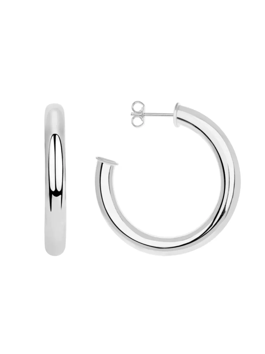 Silver Chunky Hoop Earrings