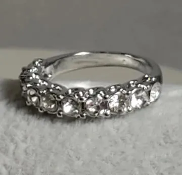 Silver Rhinestone Band Ring