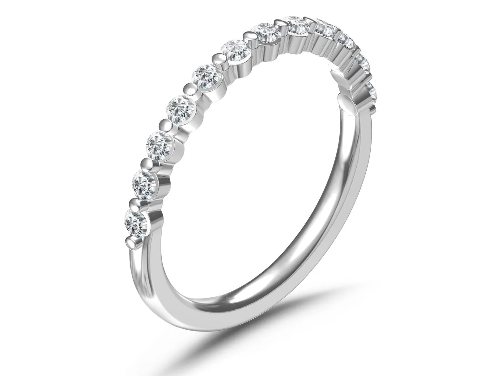 Single Shared Prong Diamond Band