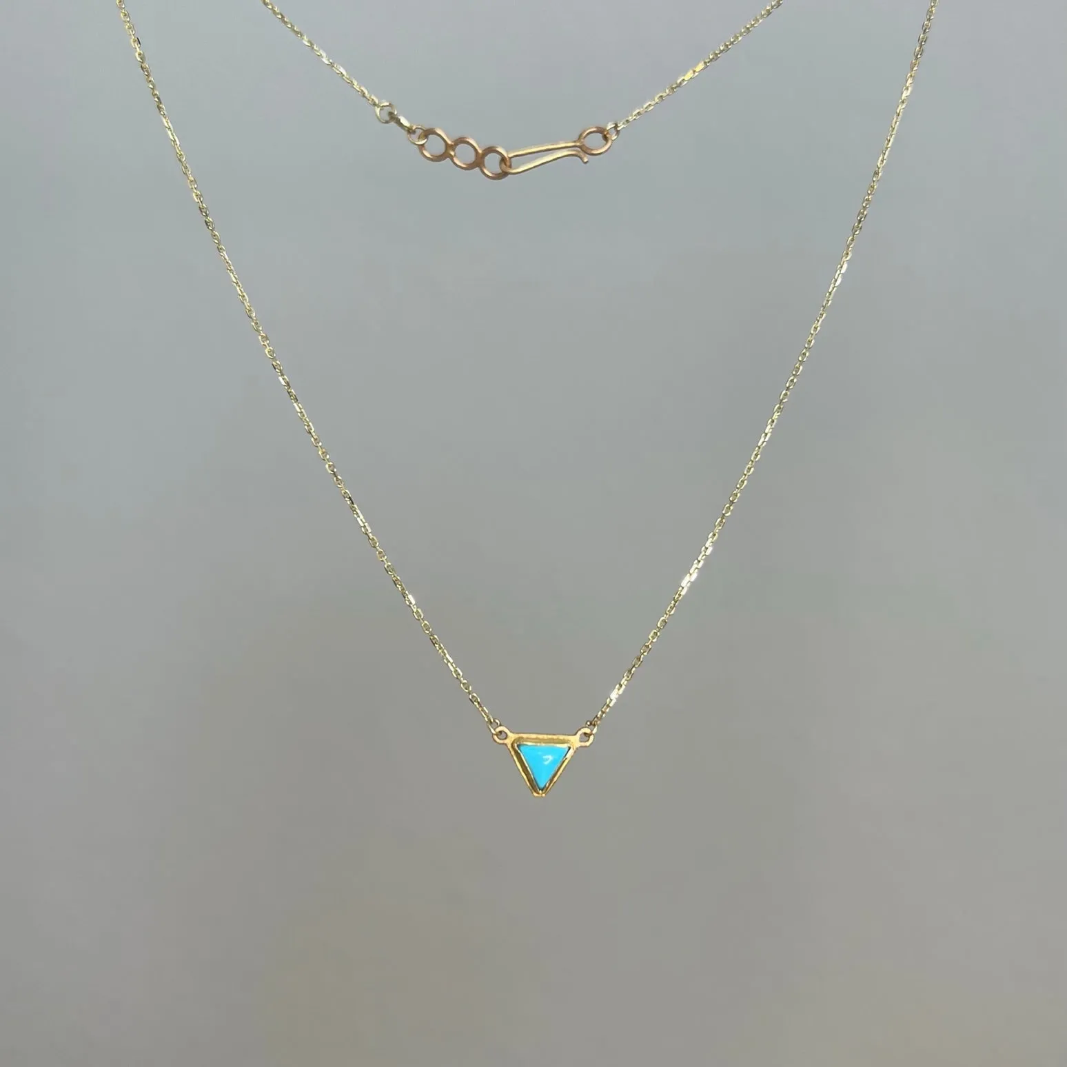 Small Triangular Turquoise Necklace in Gold