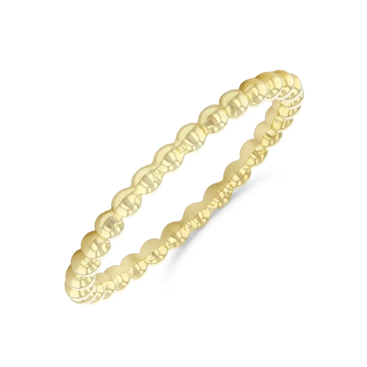 Soleil Collection Beaded Stacking Ring | 9K Solid Yellow Gold