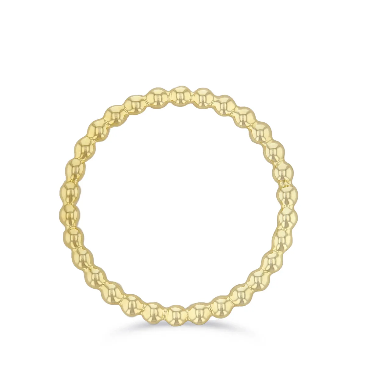 Soleil Collection Beaded Stacking Ring | 9K Solid Yellow Gold