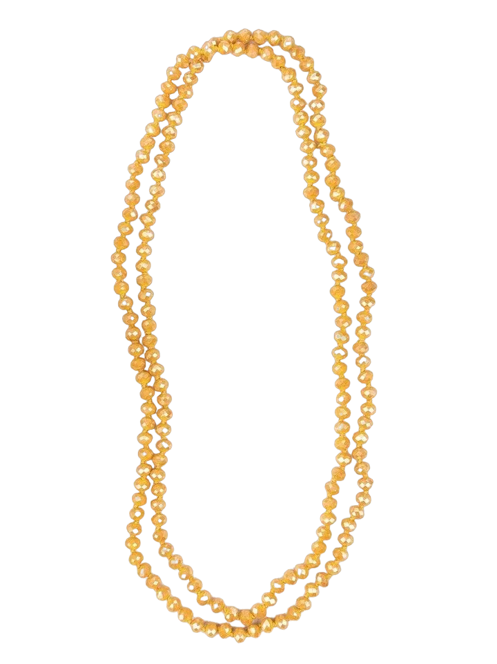 Southern Grace Women's Mustard Double Wrap Beaded Necklace