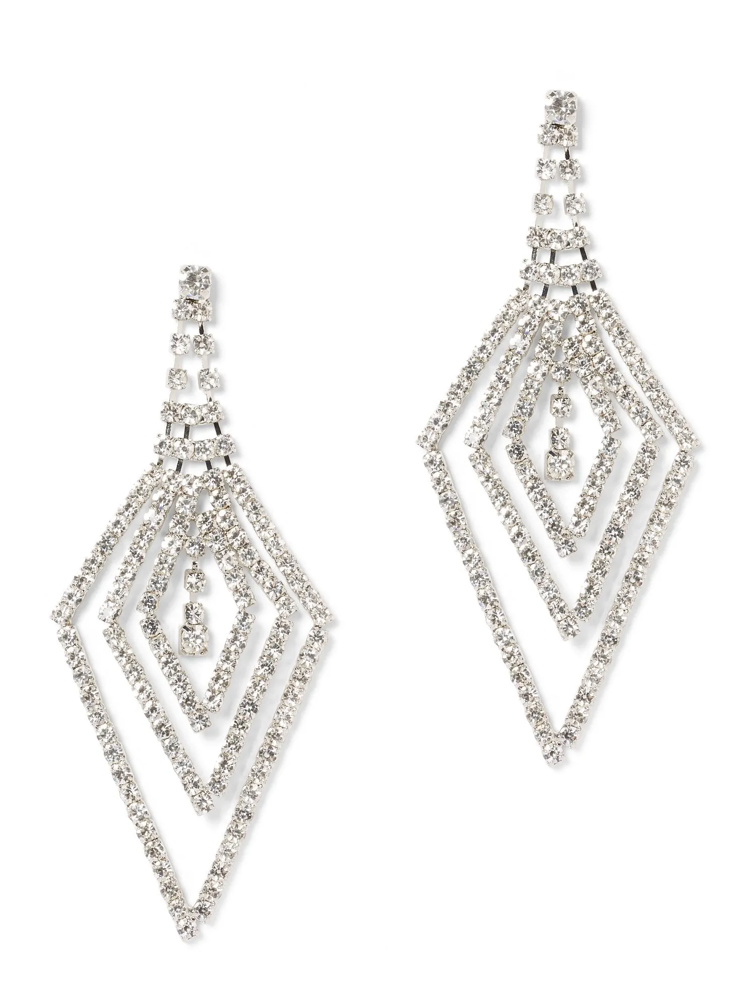 Sparkling Silvertone Statement Earring