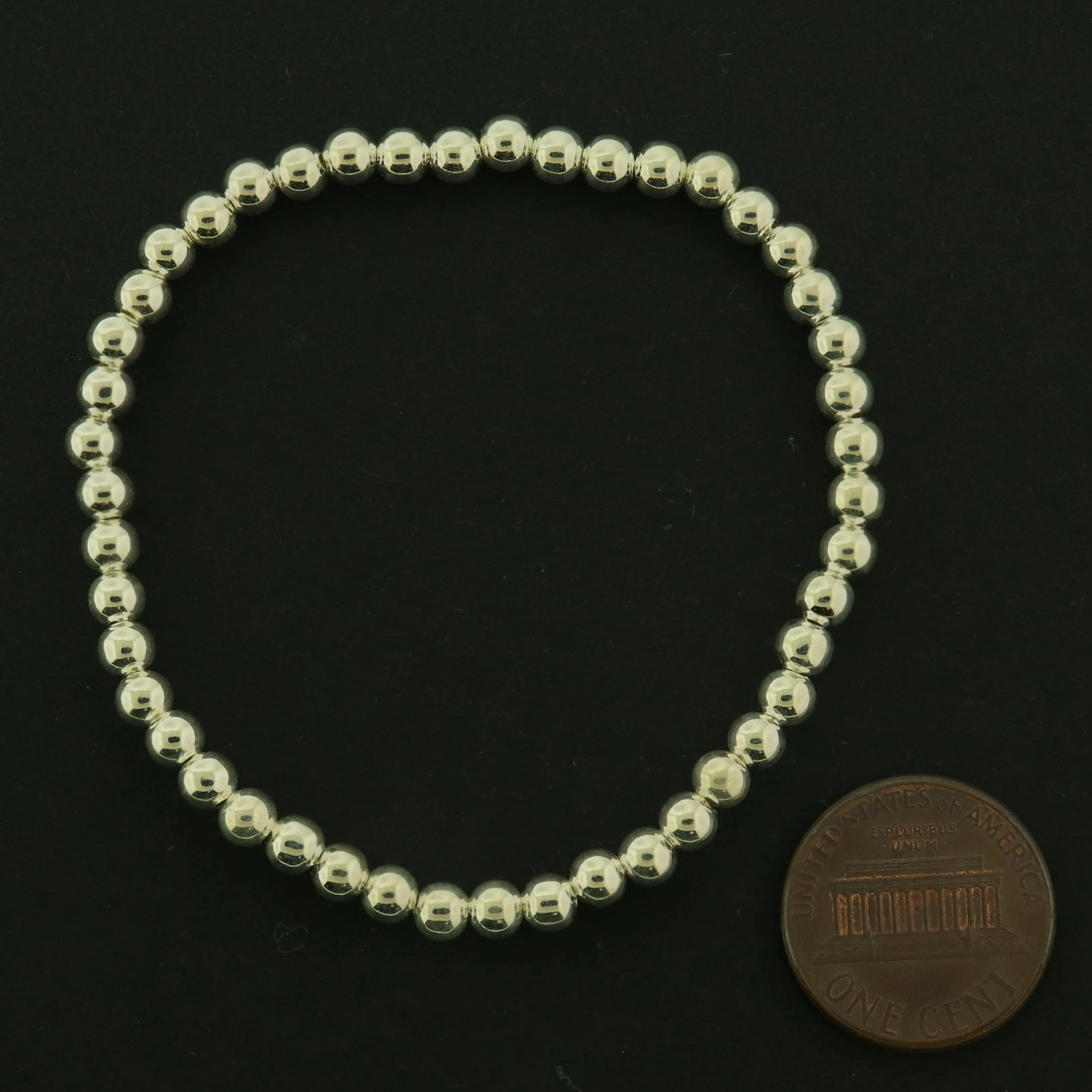 Sterling Silver Beaded Bracelet - Super Shiny - Choose Your Size!