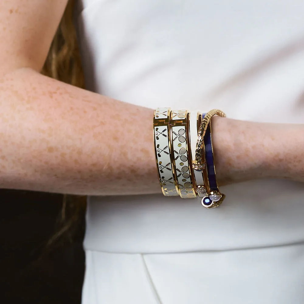 Tennis Racket & Ball Cream Bangle