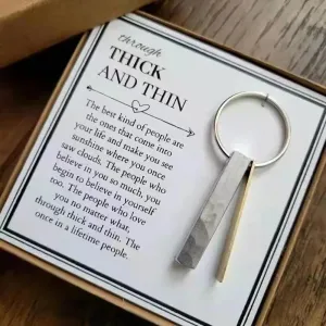 Through Thick And Thin Keychain In Gift Box