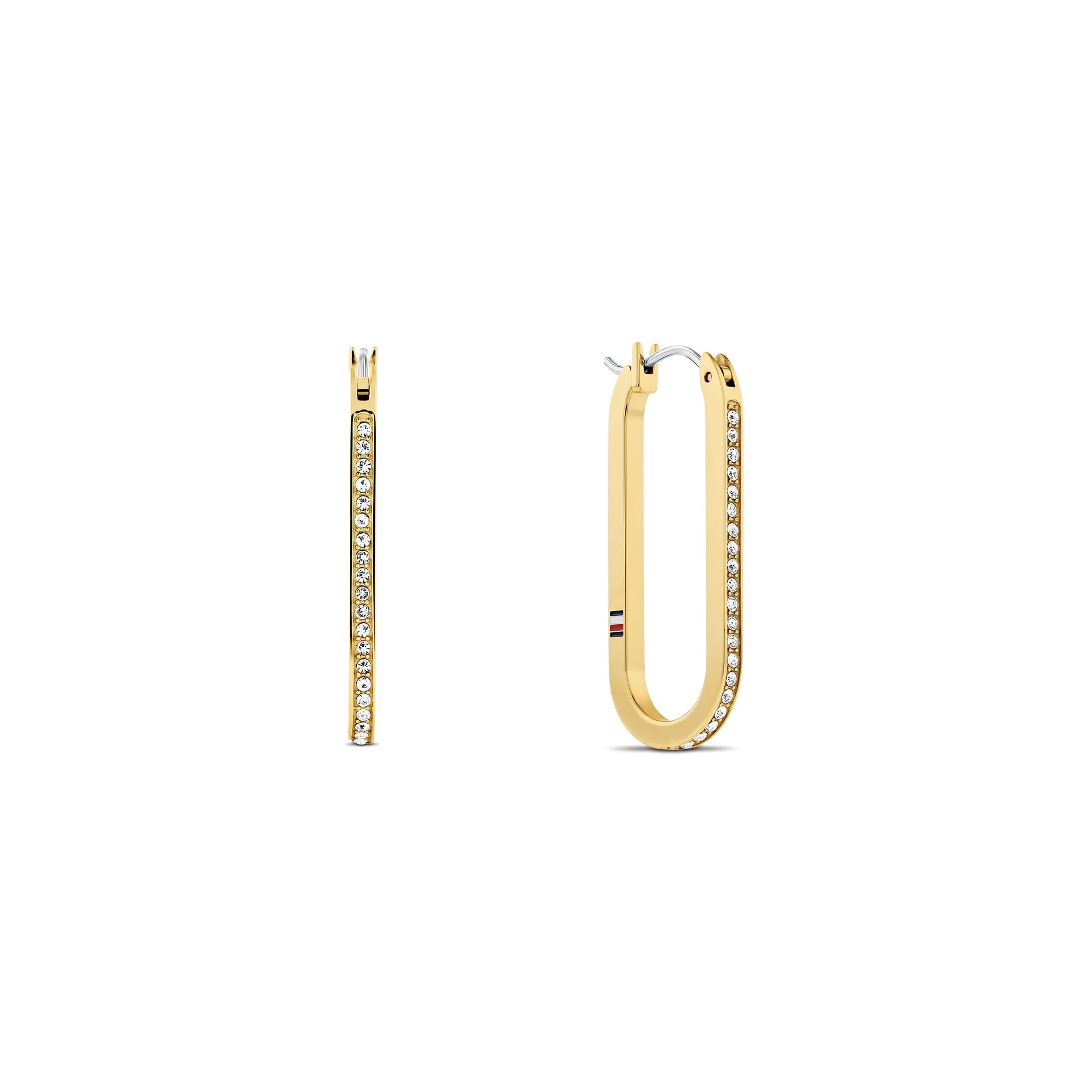 Tommy Hilfiger Jewellery Gold Steel & Crystals Women's Ear Clutch Earrings - 2780866