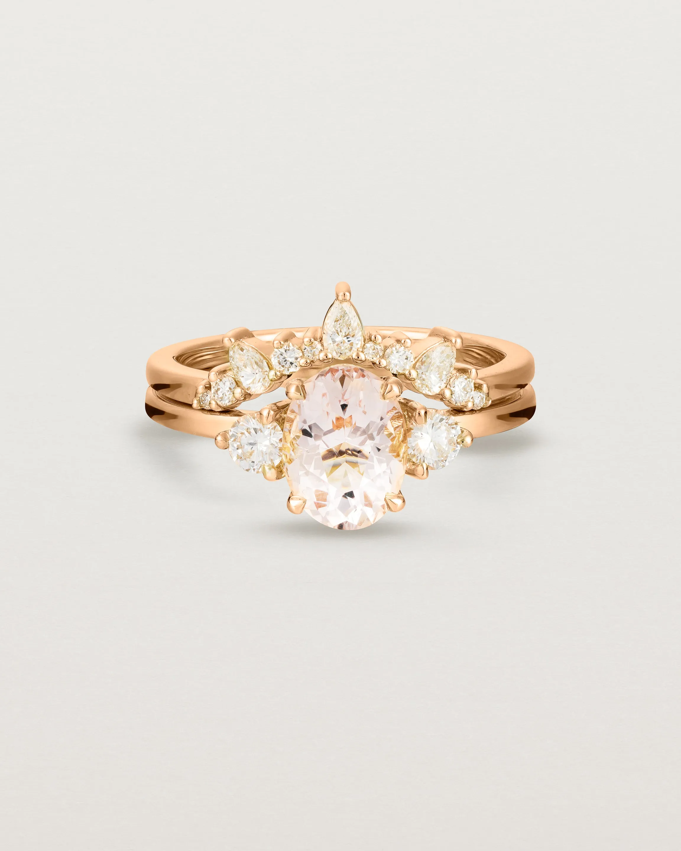 Una Oval Trio Ring | Morganite & Diamonds