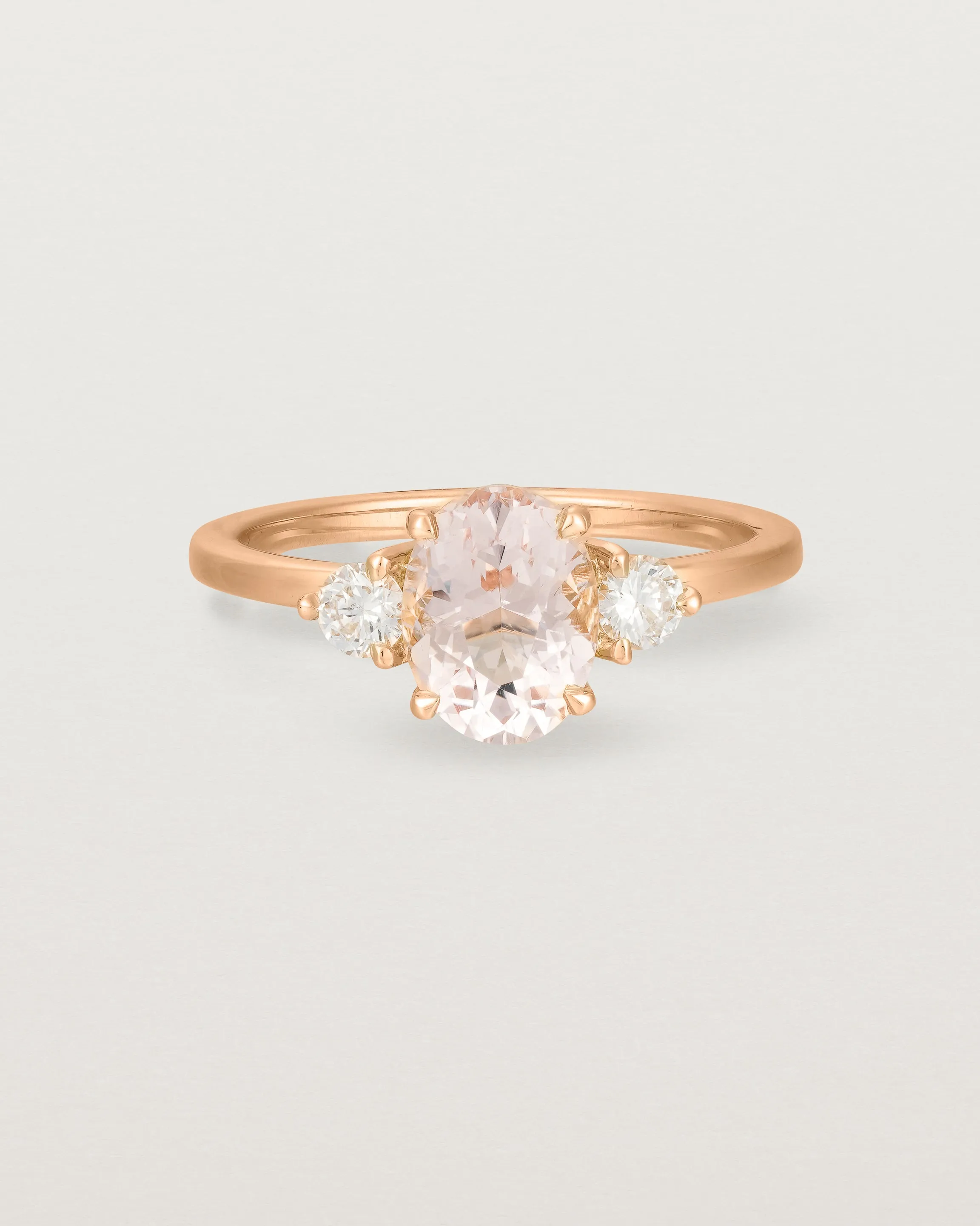 Una Oval Trio Ring | Morganite & Diamonds