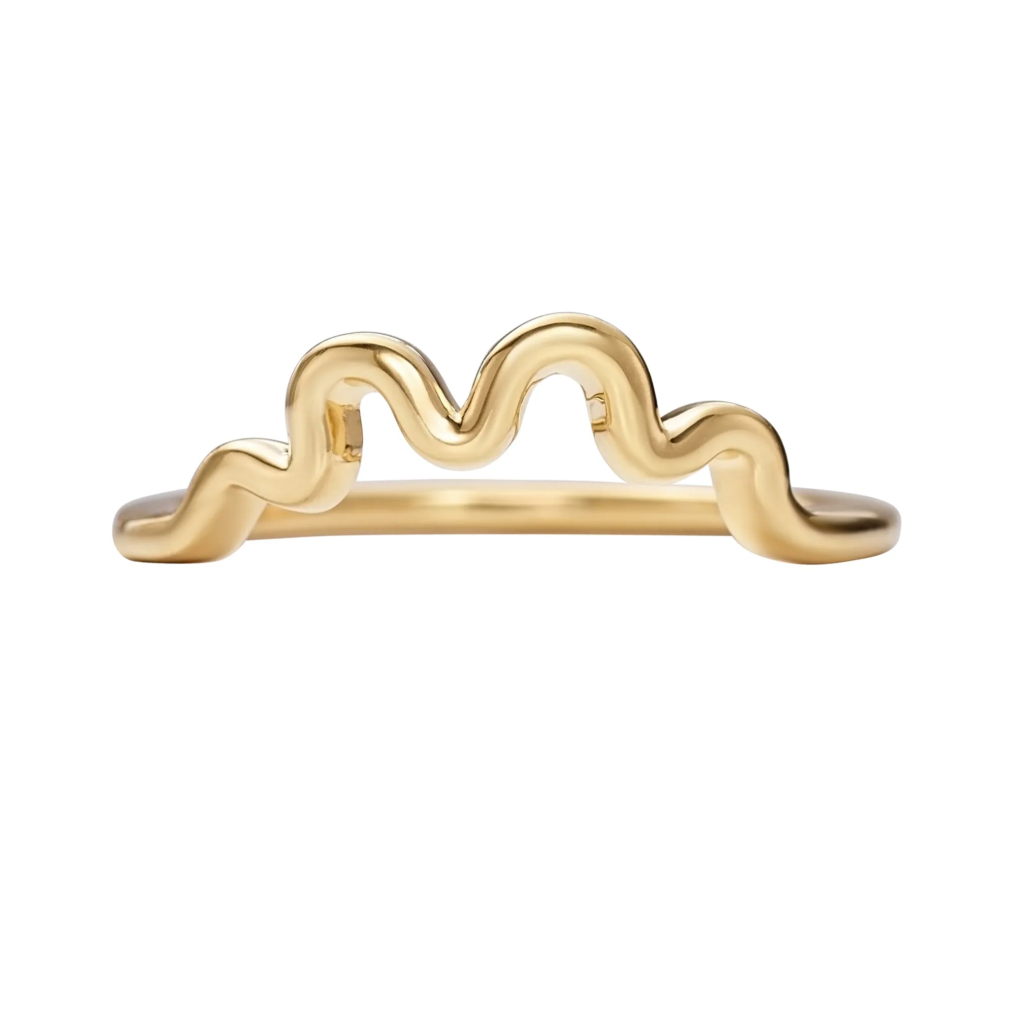 Wave Solid Gold Wedding Band